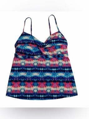 Cole of California Pink Blue Tankini Top - Like New - Size Medium